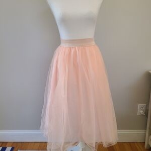 Chic Blush Tulle A-Line Skirt